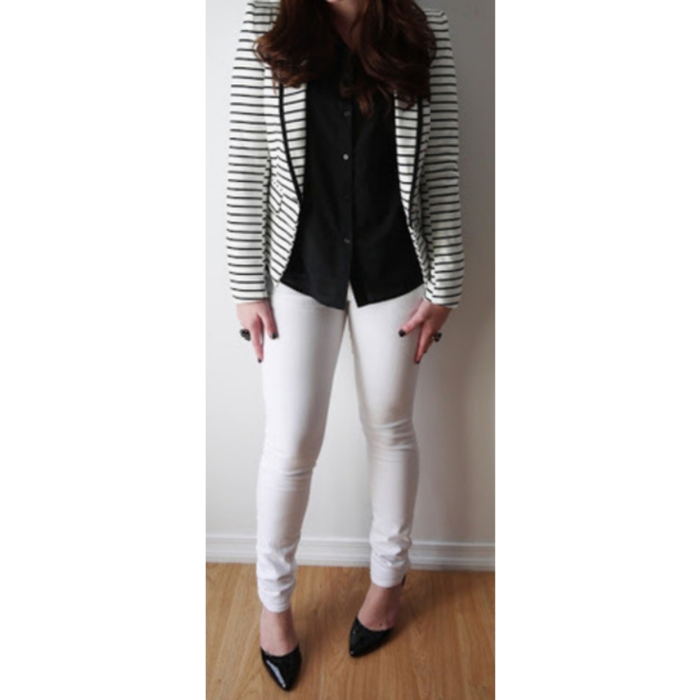 Forever 21 White Striped Blazer - Picture 8 of 8